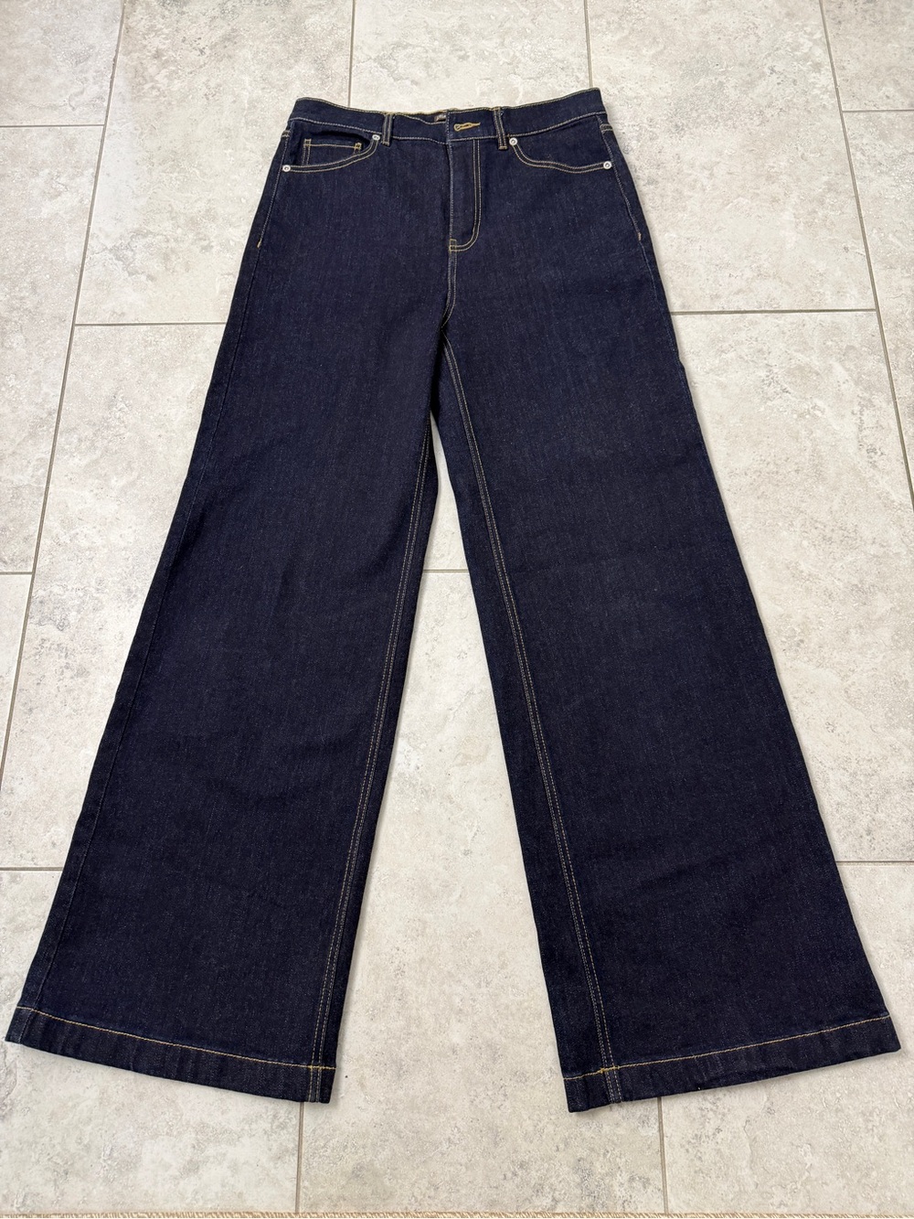 J. McLaughlin Dark Indigo Wide-Leg Jeans High Rise Women’s size 10